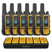 DEWALT Heavy-Duty 2-Watt FRS Walkie-Talkie 6 Pack, Yellow and Black, Business Bundle, DXFRS800B, DXFRS800-BCH6B